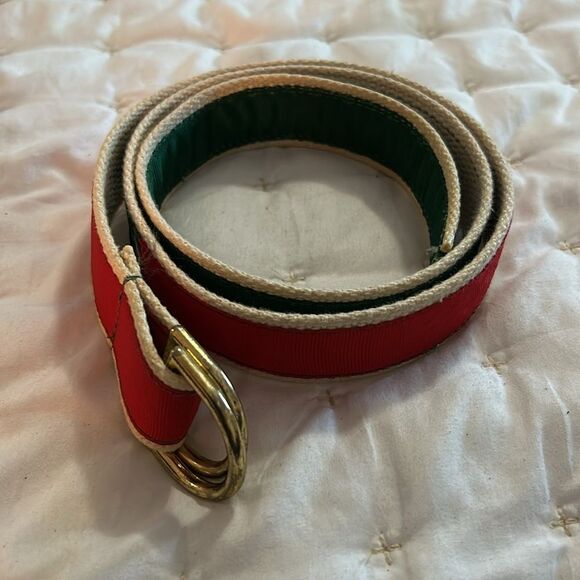 Allyn Red and Green Belt with Gold bucket 40 inches long size large - Picture 4 of 6